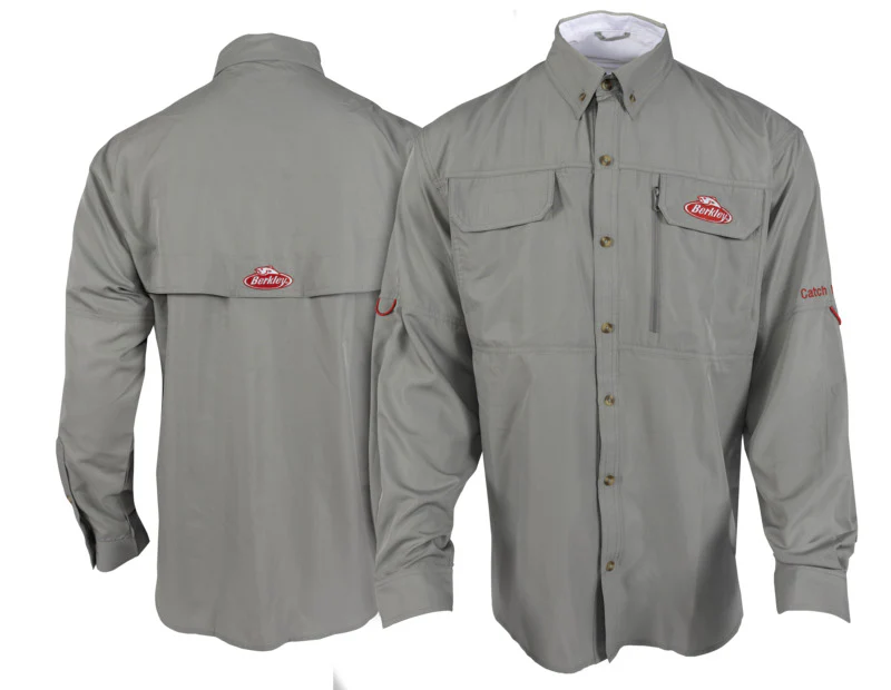 Berkley 2024 Vented Fishing Shirts Grey - Image 2