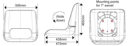 Oceansouth Skipper Folding Boat Seats - Image 3