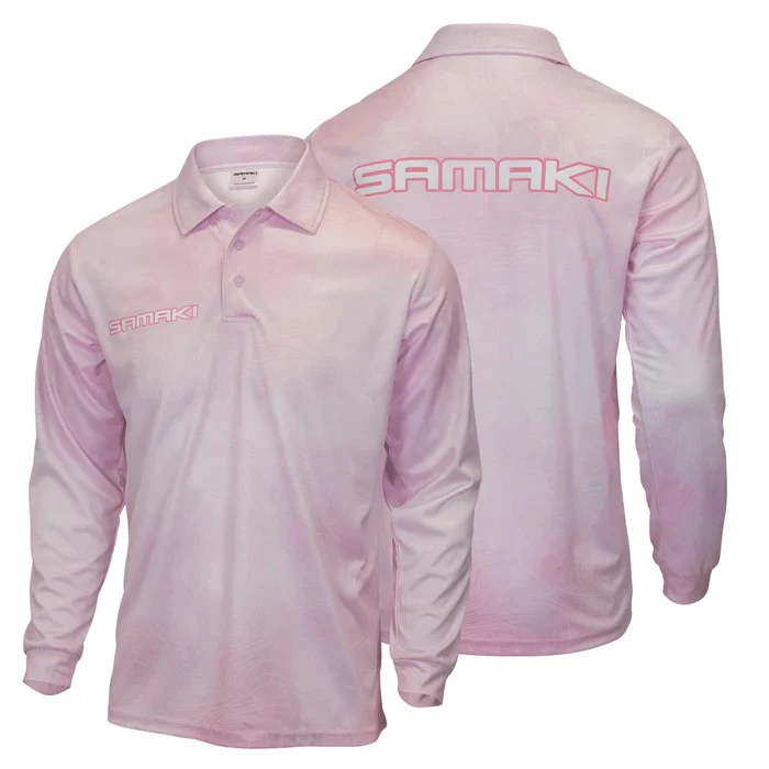 Samaki Contour Pink Adult Fishing Shirts Clearance