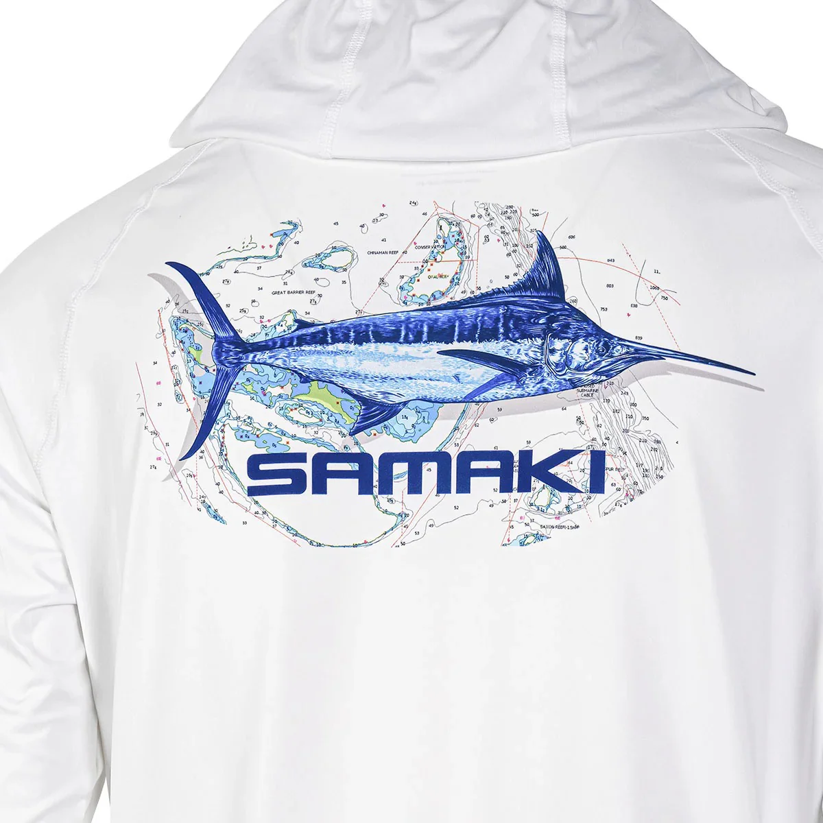 Samaki GBR L/S Adult Hooded Shirts White - Image 2